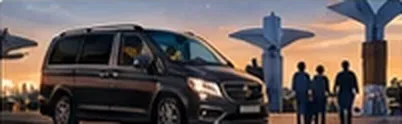 A private van waiting at the airport